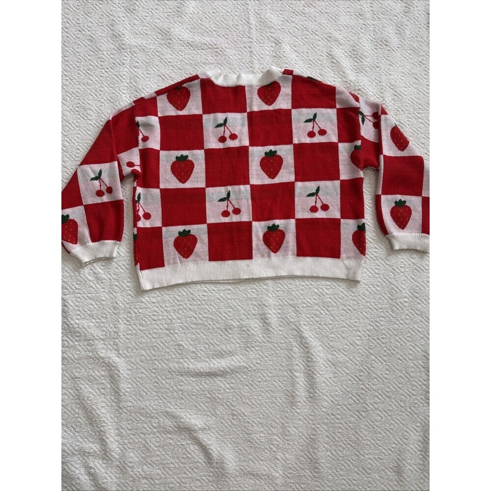 Sincerely Jules Women's Strawberry & Cherry Print Cardigan Sweater Sz XL - Picture 6 of 6